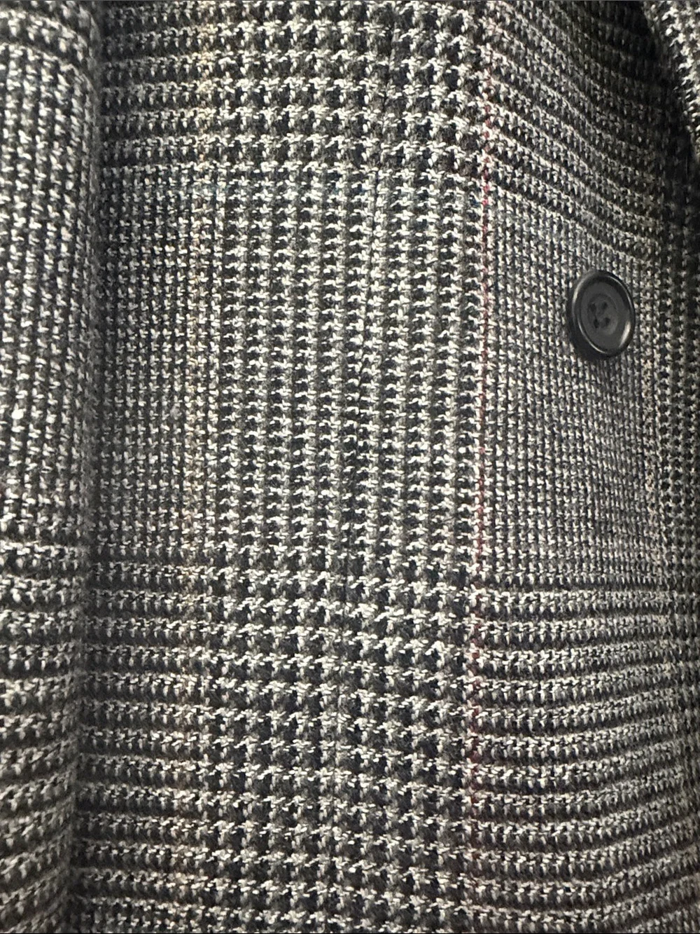 Evan Picone Gray Glen Plaid Double-Breasted Sport Coat